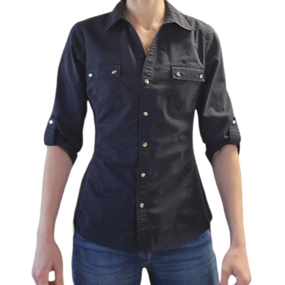 Zac & Rachel Dress Shirt Black Size Small